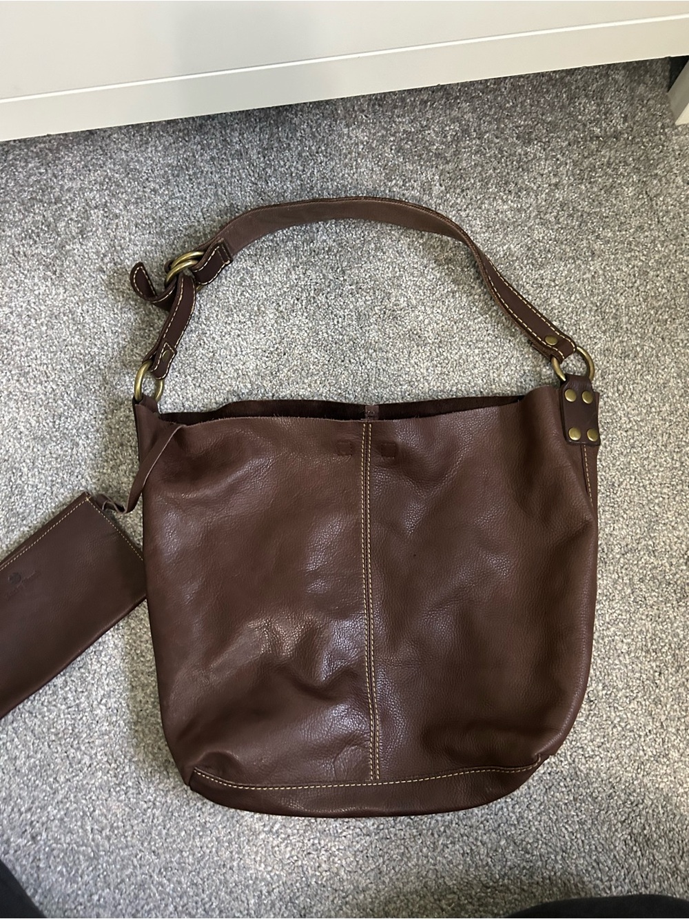 Lucky Brand Brown Leather Hobo Bag - Casual Everyday Shoulder Tote